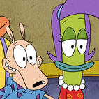 Rocko and Rachel Bighead from Rocko's Modern Life.